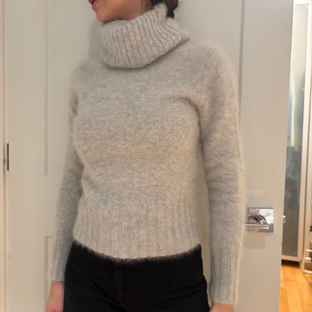 Lucidity Gray Angora Rabbit Hair Turtleneck Sweater NWT